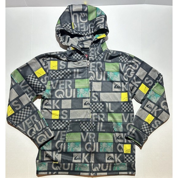 Quicksilver Y2K Youth Large Zip Hoodie Casual Skater Outdoor Long Sleeve - Picture 1 of 6